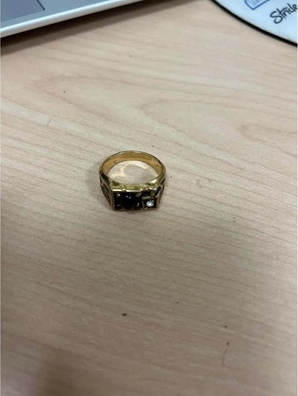 Men’s Classy Simulated Ruby and “Diamond “ Ring